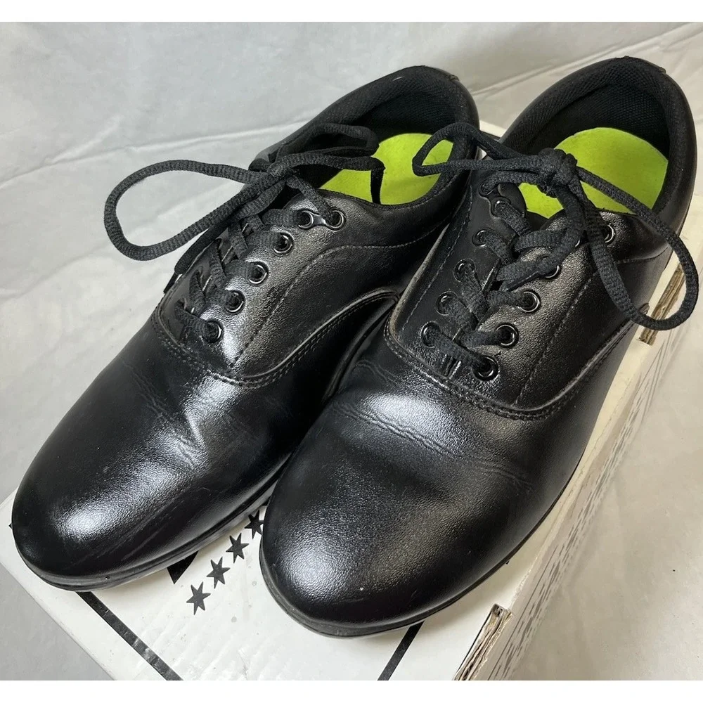 DrillMasters Marching Shoes Mens 8 Womens 10 Lace Up Sneaker Black Faux Leather - Picture 2 of 8